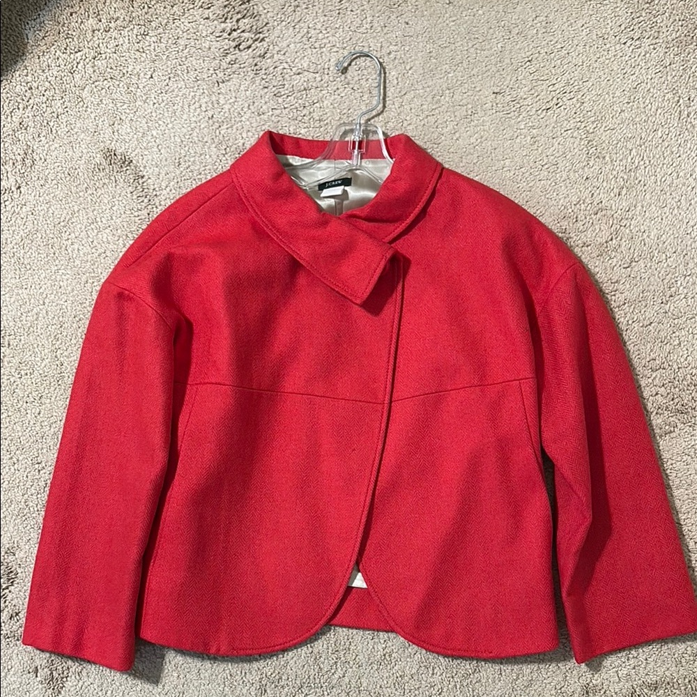 J. Crew Pink Jacket with Textured Fabric and Relaxed Fit